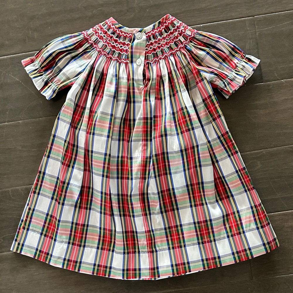 Smocked Plaid Holiday Dress - Picture 7 of 8